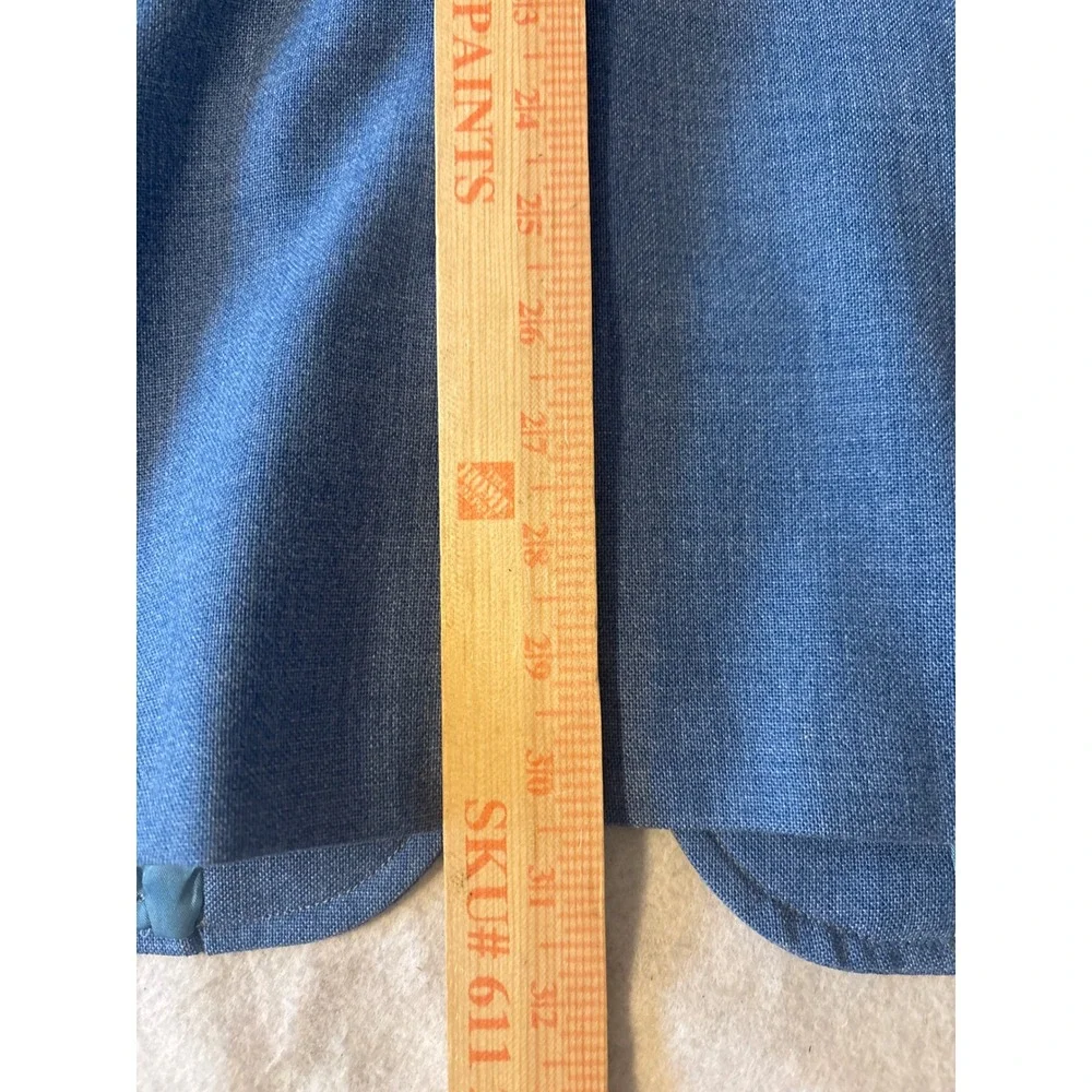 Stanley Blacker Blazer Men 38.5L Light Blue Gold Crest Button Preppy Sport Coat